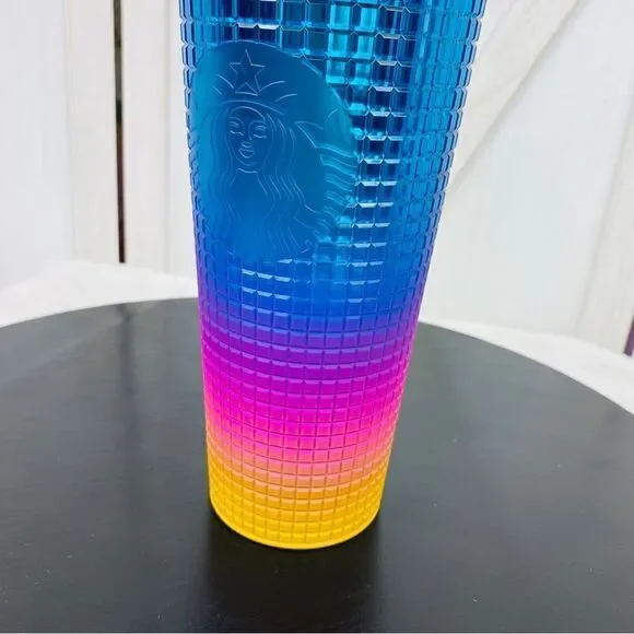 Starbucks Pride 2023 Tim Singleton Rainbow Grid Studded Tumbler Cold Cup  24OZ